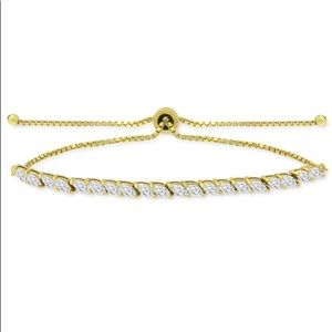 Giani Bernini Marquise-Cut Cubic Zirconia Bolo Bracelet 18K on Sterling Silver